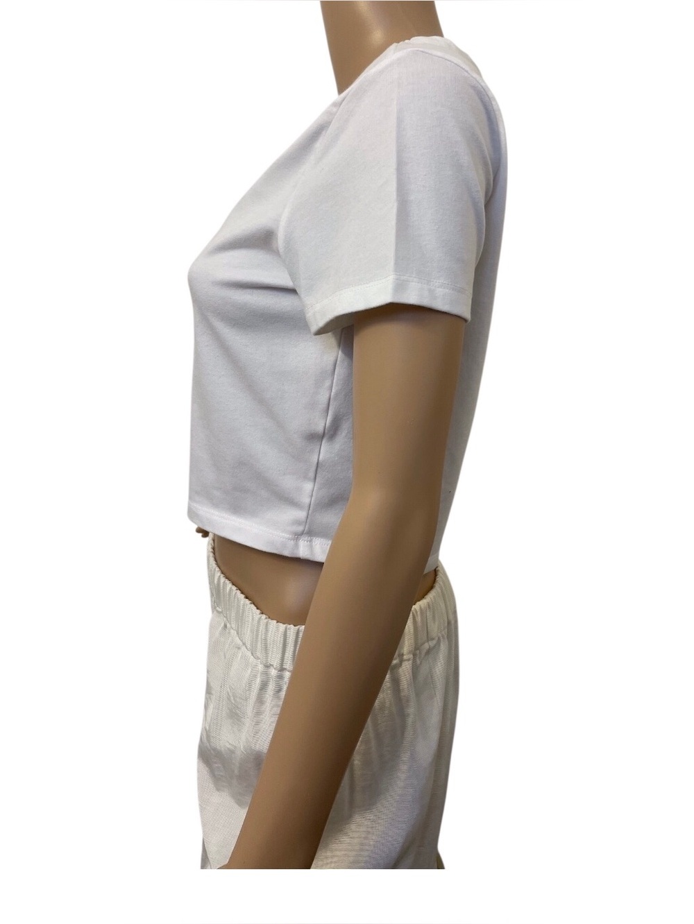 Women's Girls Junior Wild Fable White Crop Top, L - Picture 2 of 9